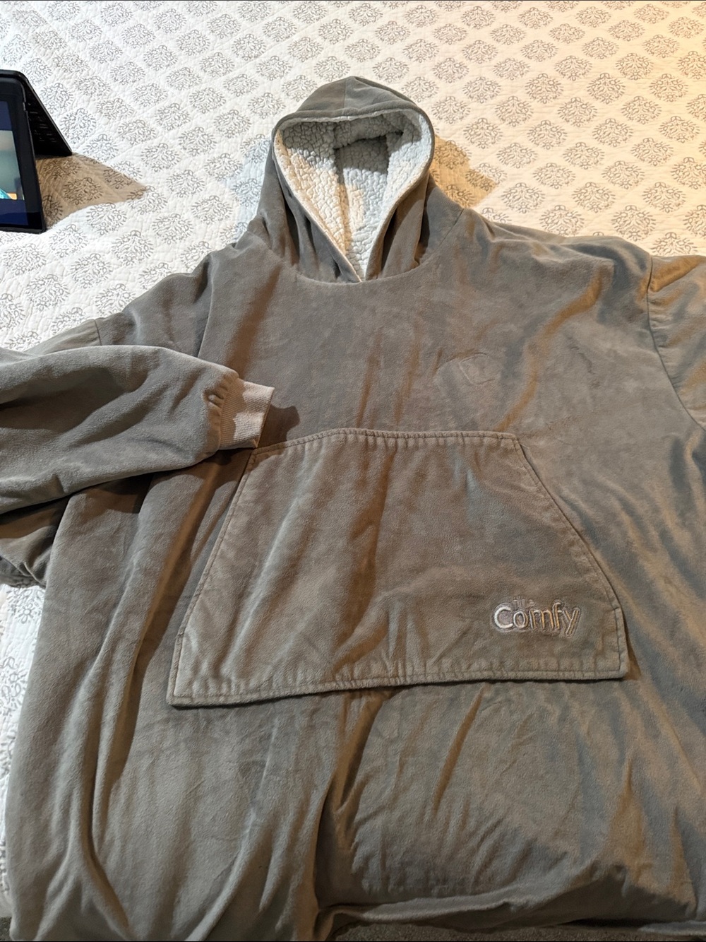 The Comfy Sherpa-Lined Hoodie in gray Adult One Size